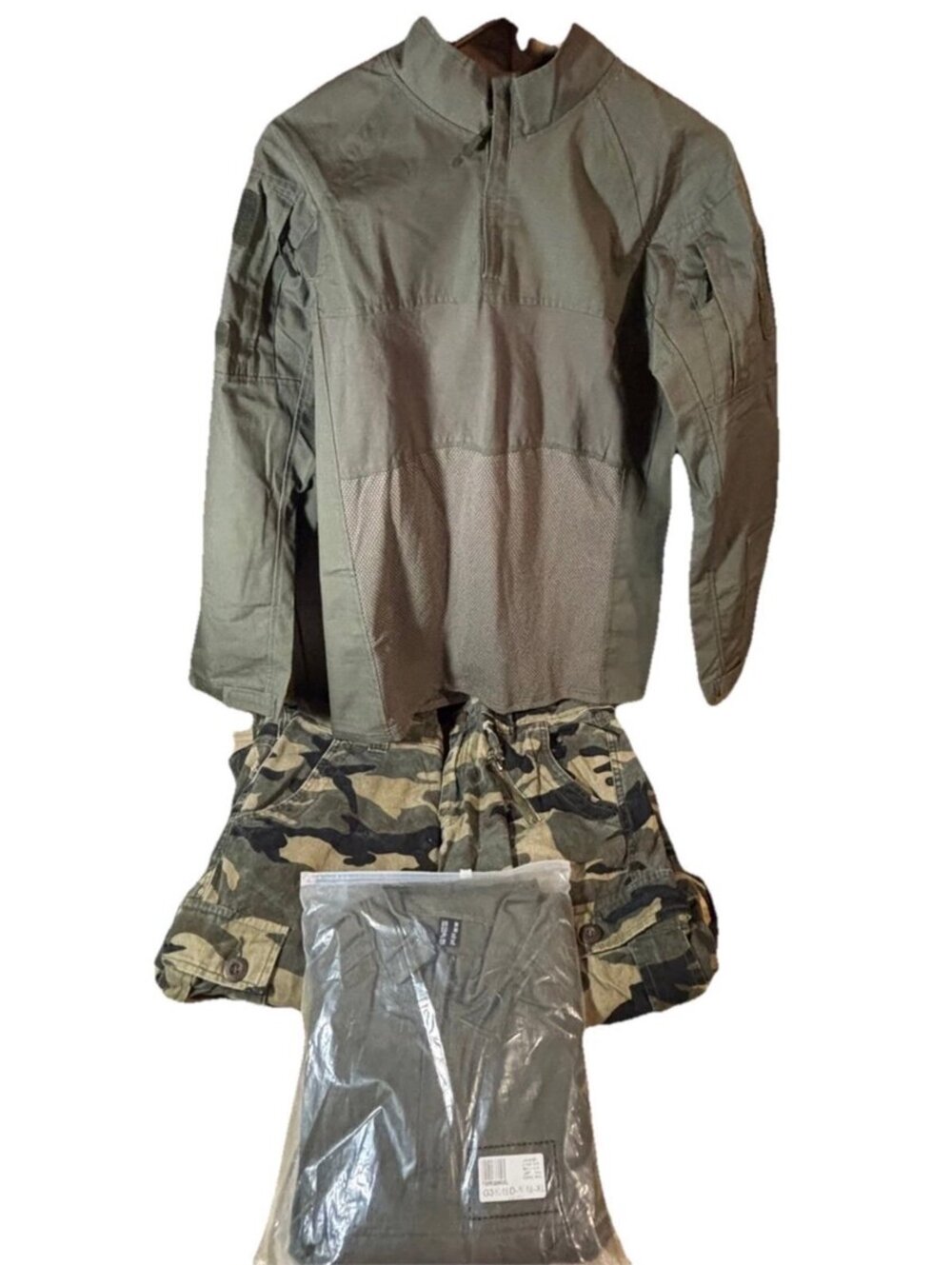 Lot Of 4 Men Tactical Airsoft Combat Uniform, Military Combat Shirt & BDU Pants